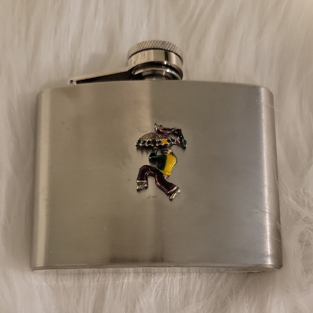 Mardi Gras Stainless Steel Flask